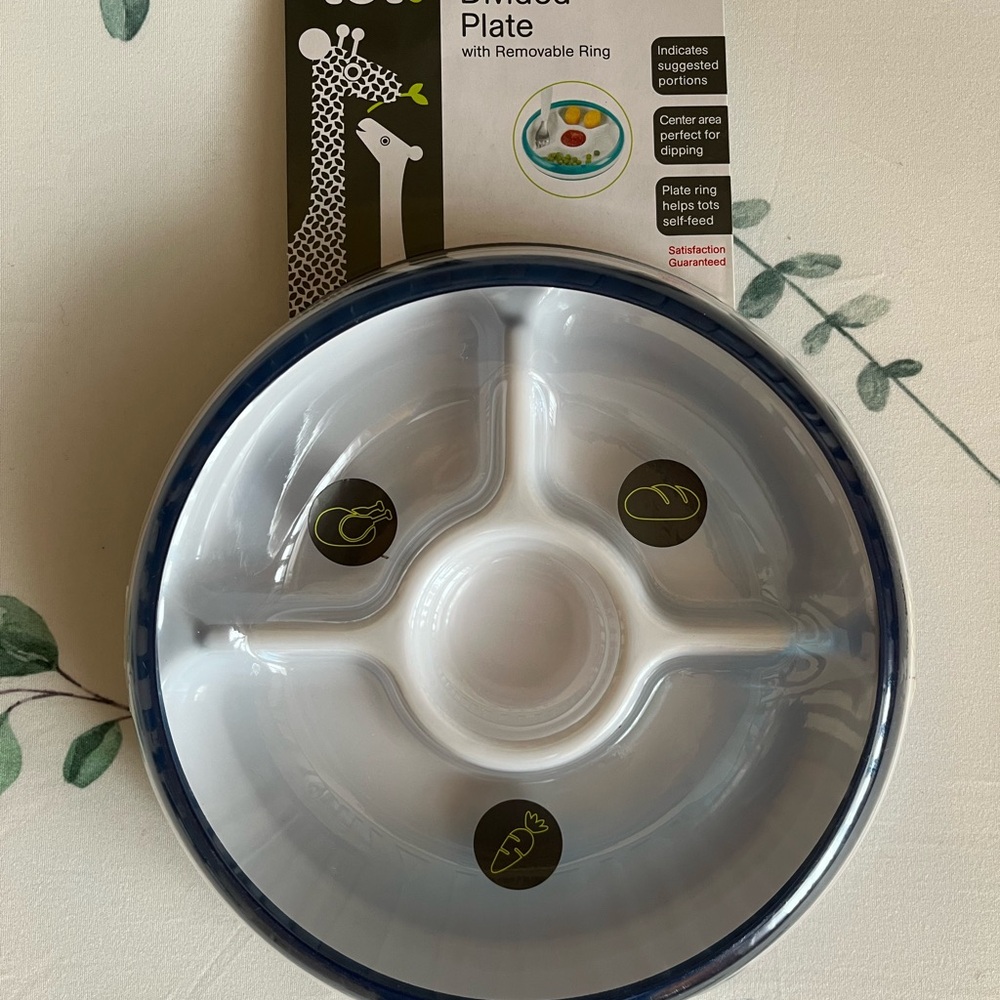 OXO tot Blue Divided Plate with Removable Ring
